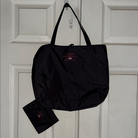 Ralph Lauren Polo Jeans Co. Black Padded Tote With Attached Zipper Pouch - Picture 1 of 11